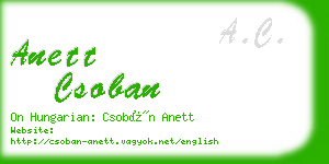 anett csoban business card